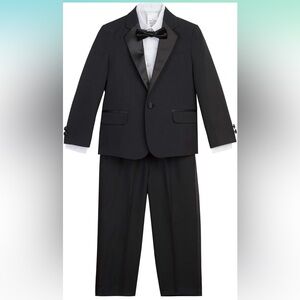 NWT Nautica Boys 4 Piece Tuxedo Set - black, size 5